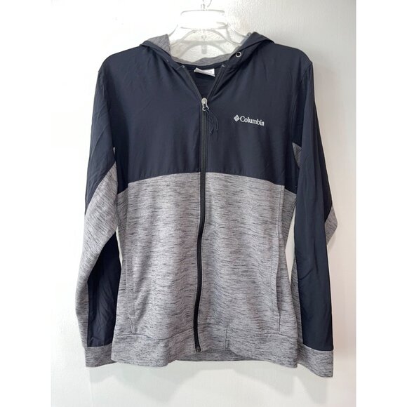 Columbia Mens‎ Hooded Zip-Up Jacket Size S Gray & Black Nylon/Polyester - Picture 1 of 7